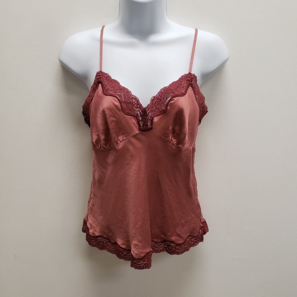 Vintage Abercrombie & Fitch Womens Silk Tank Top Size S Pink Spaghetti Strap